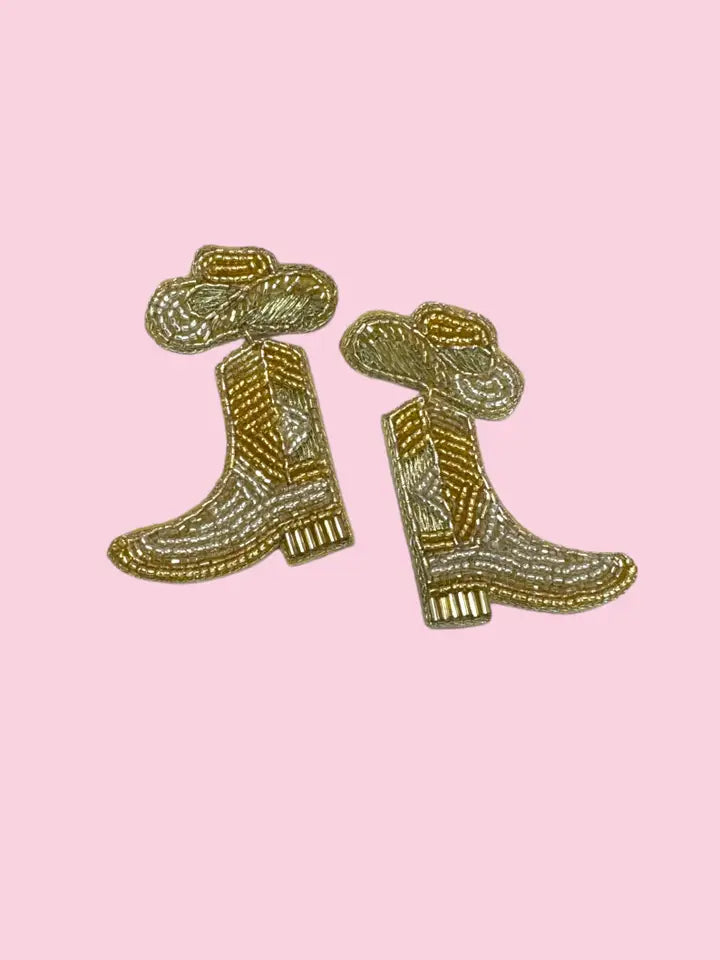 Gold Boot Earrings