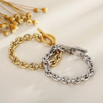 Oval Chain Necklace Gold - Waterproof