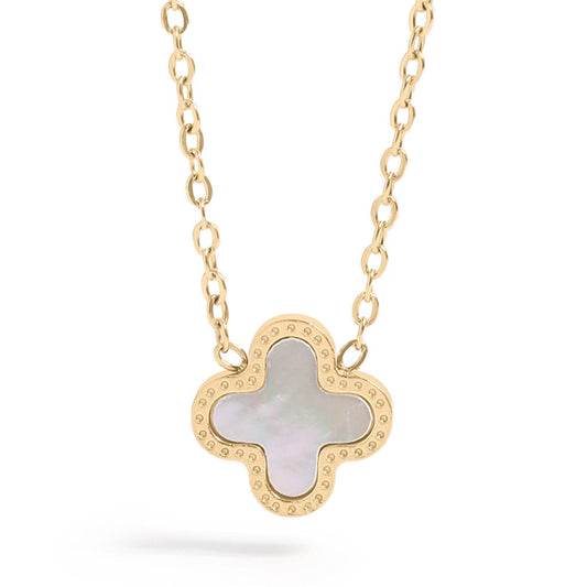 Lucky Clover Charm Necklace- Waterproof