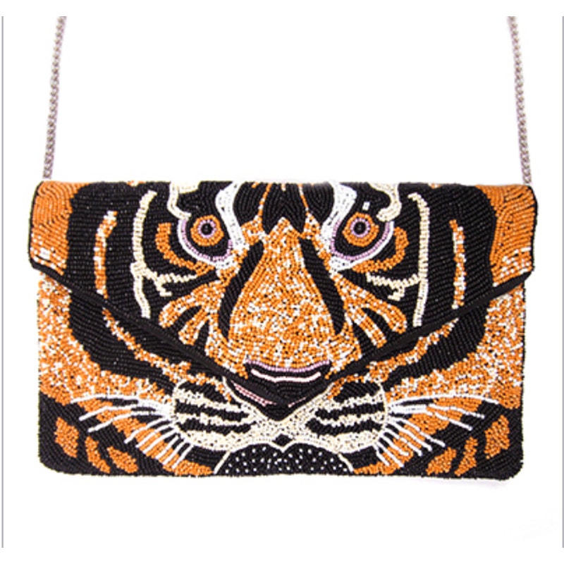 Eye of a Tiger Beaded Bag