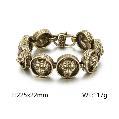 Vintage Style Tiger Head Bracelet