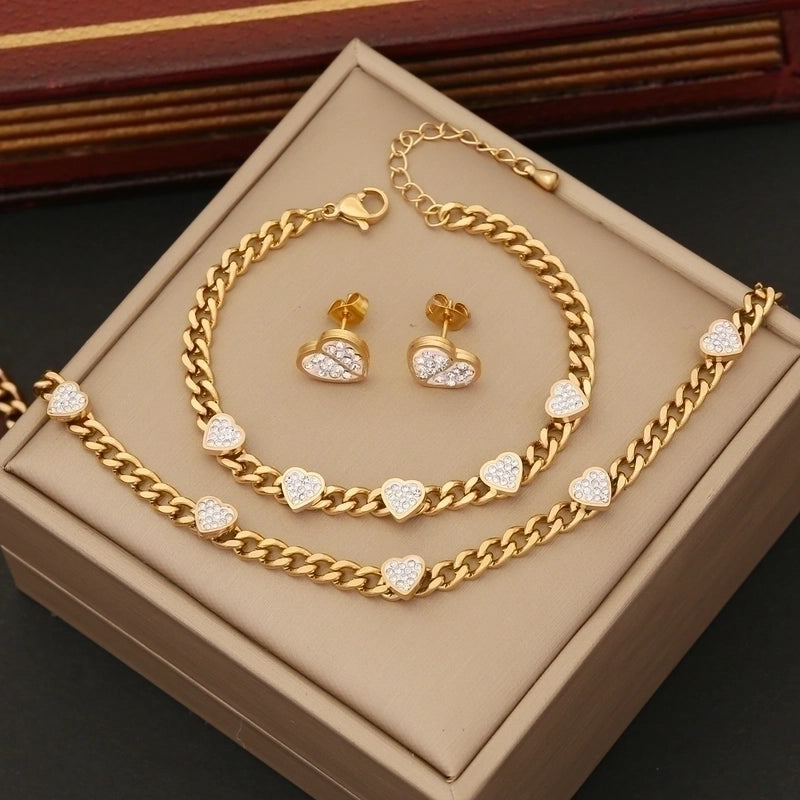 Heart Shape and Chain Necklace - Waterproof