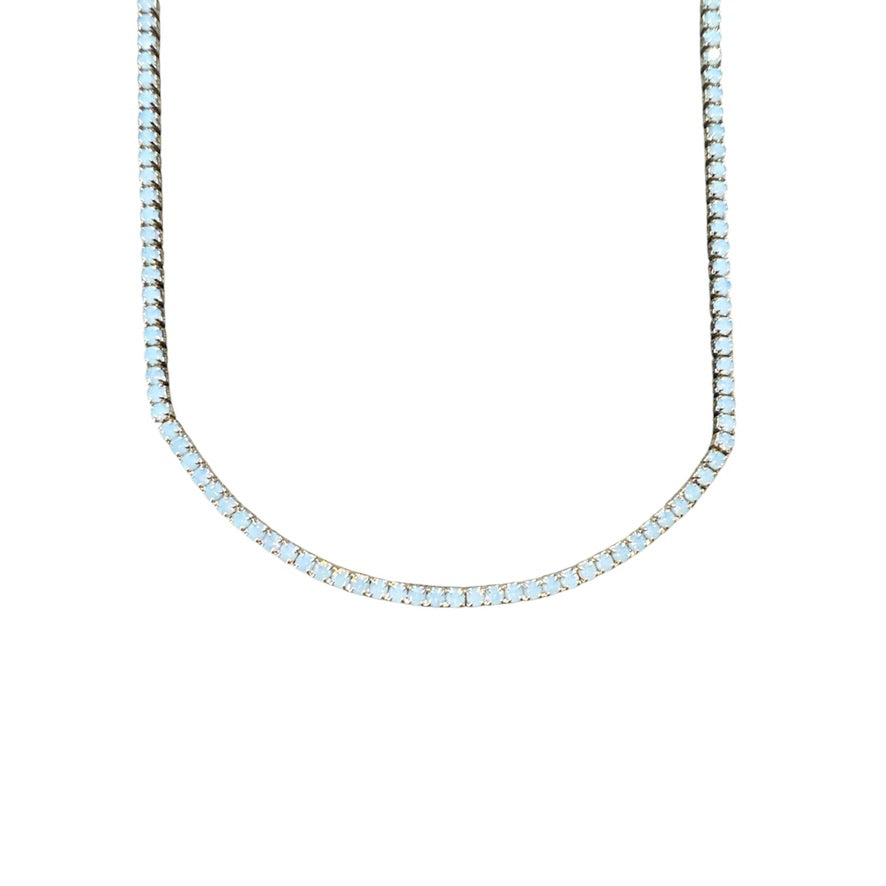 Opal Rhinestone 14k Gold Plated Necklace