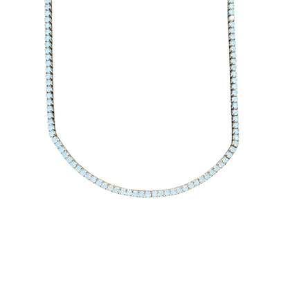 Opal Rhinestone 14k Gold Plated Necklace