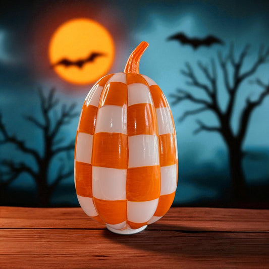 Pumpkin Orange and White 9"wX15"t