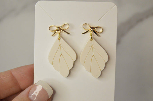 Leaf Earrings with a Bow