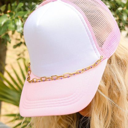 Trucker Hat Chain: Paperclip and Satellite Layered Chain Set - Black