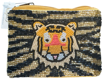 Tiger Seed Beads Coin Purse