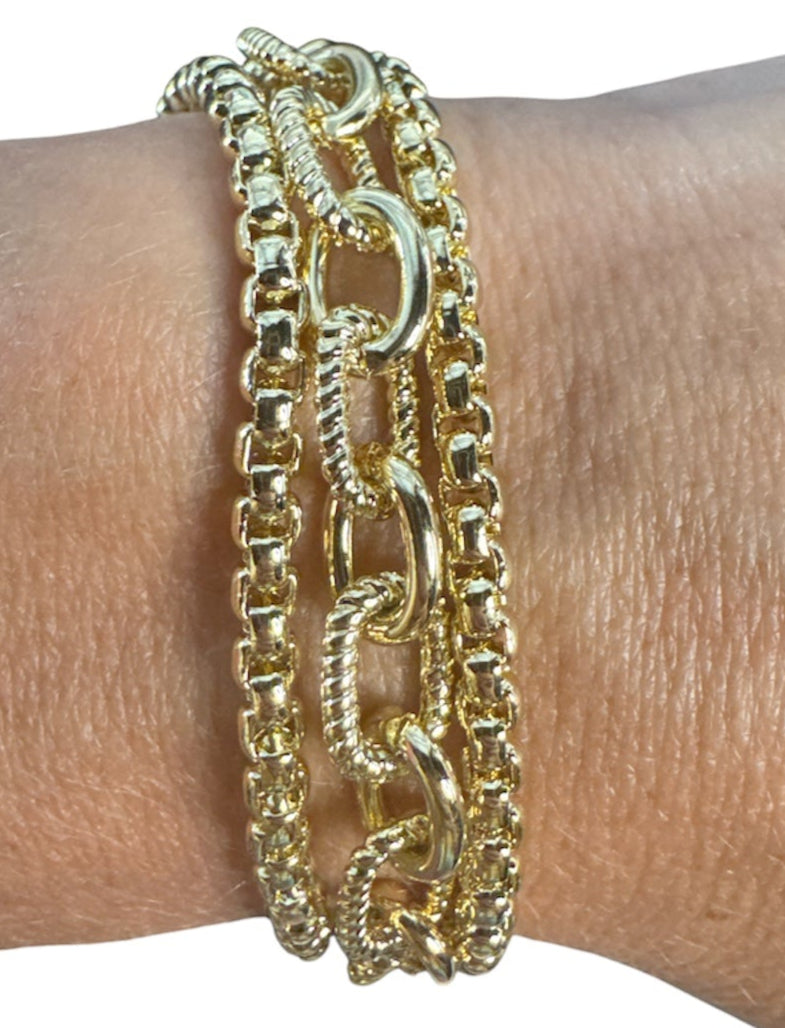 Three Chain Magnetic Clasp Bracelet - Waterproof