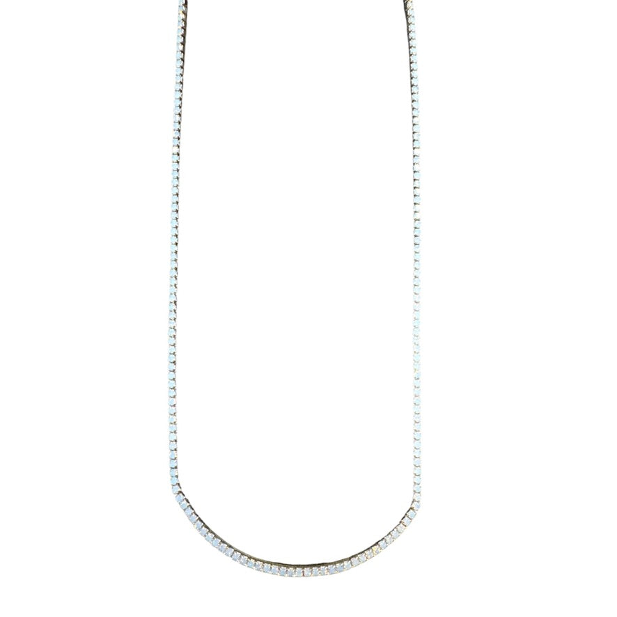 Opal Rhinestone 14k Gold Plated Necklace