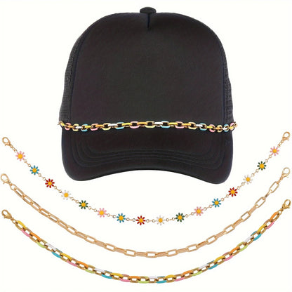 Trucker Hat Chains - Color, Gold, Flower Variations