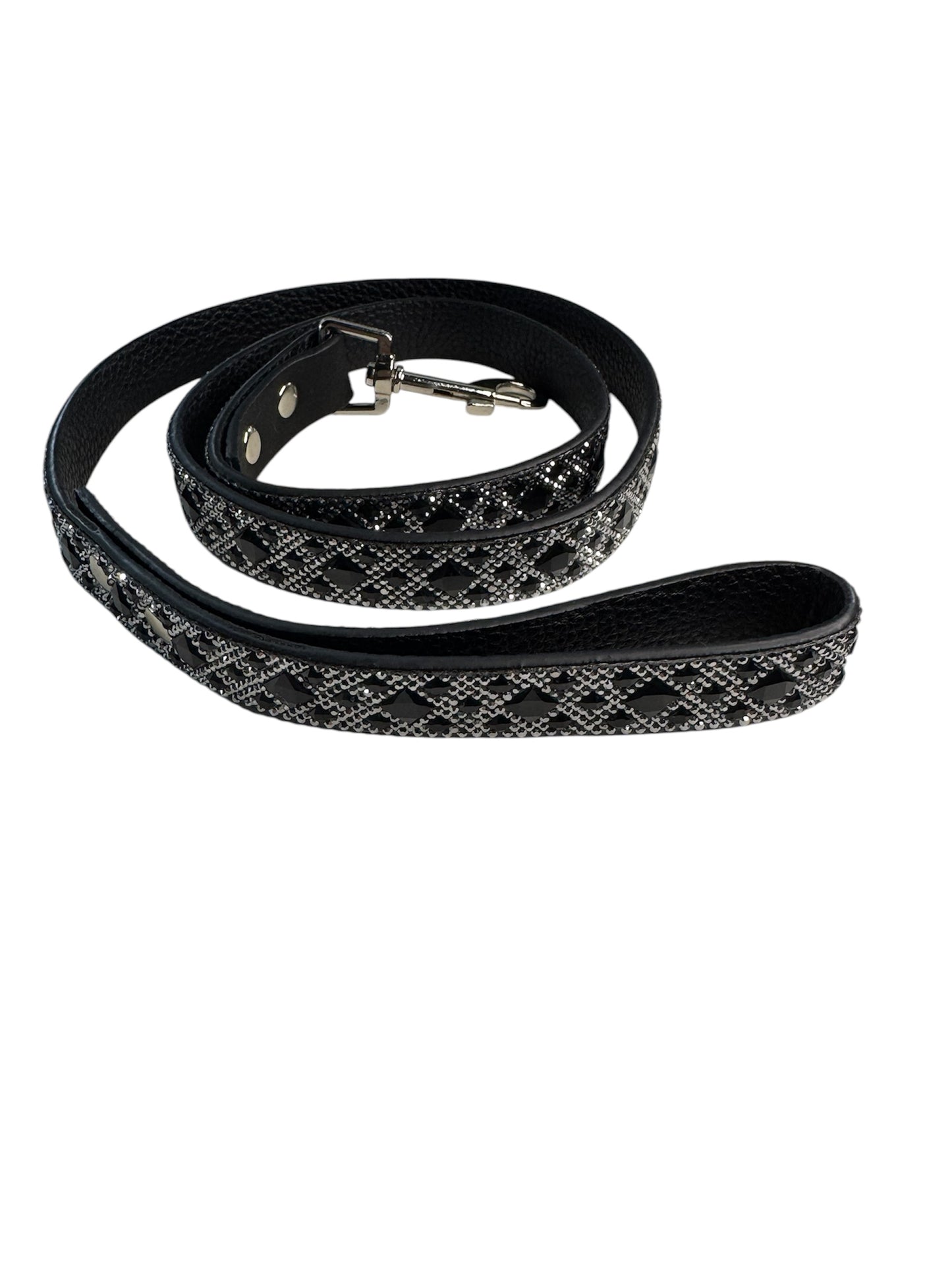 DIAMONDS IN THE RUFF DOG LEASH BLACK AND PINK