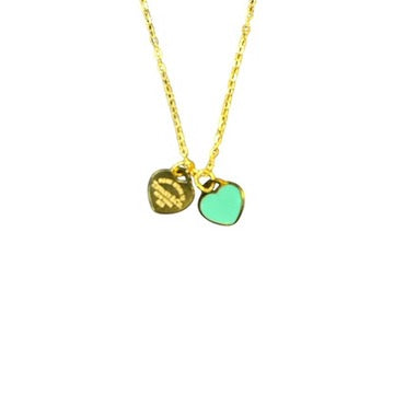 Mini Return Teal Heart and Gold Heart Neckless - Waterproof