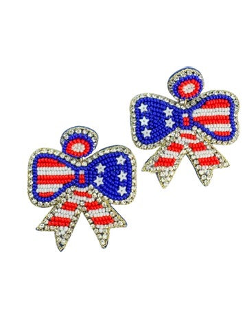 4th of July Bow Earrings