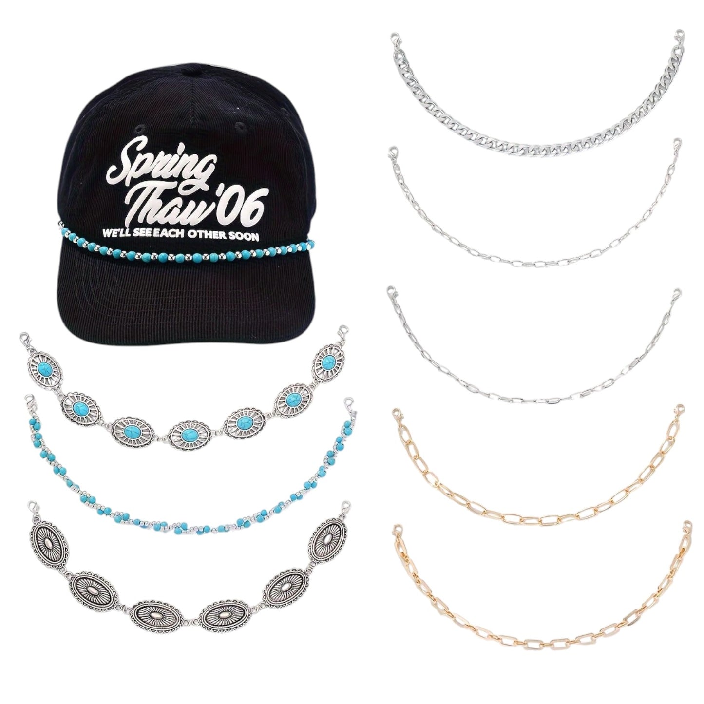 Trucker Hate Chains - Turquoise, Gold, Silver Variations
