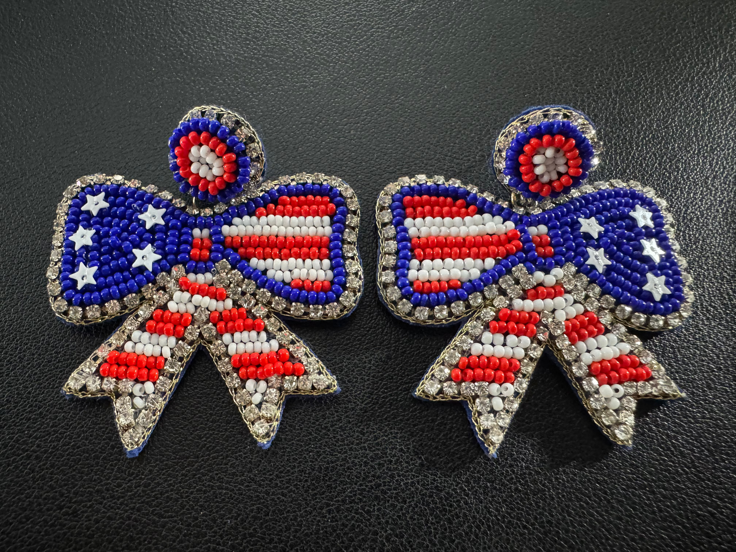 4th of July Bow Earrings