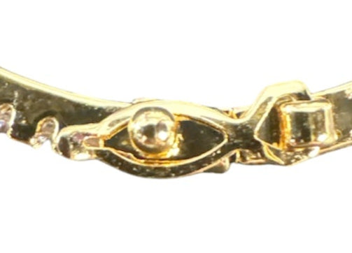 CZ Stones Across Front of Gold  Bangle - Waterproof