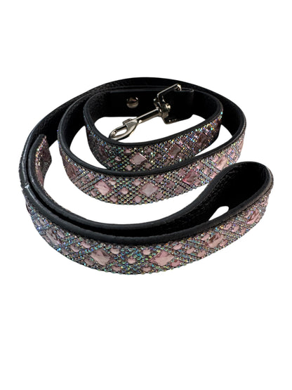 DIAMONDS IN THE RUFF DOG LEASH BLACK AND PINK