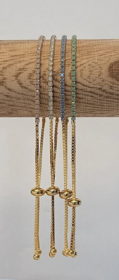 Opal Rhinestone 14k Gold Plated Necklace