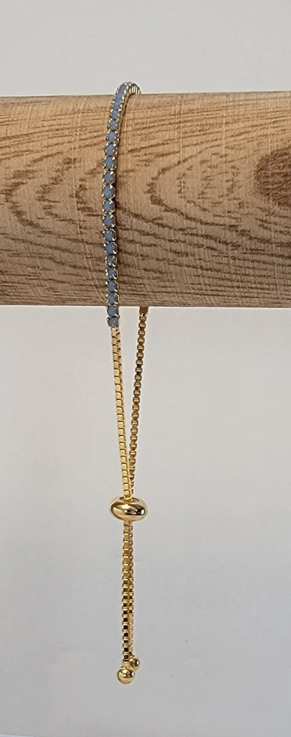 Opal Rhinestone 14k Gold Plated Necklace