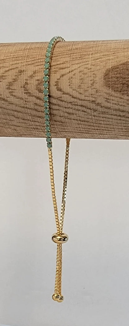 Opal Rhinestone 14k Gold Plated Necklace