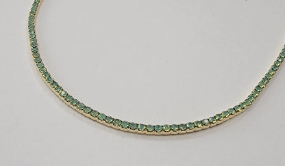 Opal Rhinestone 14k Gold Plated Necklace