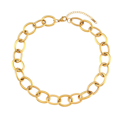 Circle Geometric Stainless Steel 18K Gold Plated Necklaces - Waterproof
