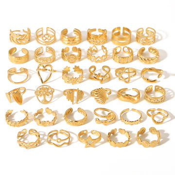One Size Gold Rings - Waterproof