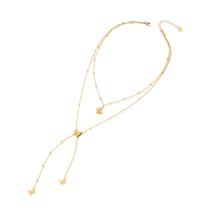 Multi Style Drop Necklace Butterfly - Waterproof