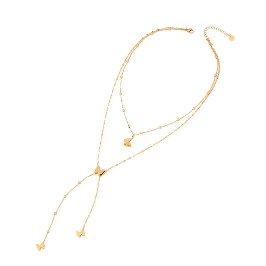 Multi Style Drop Necklace Butterfly - Waterproof