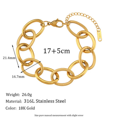 Circle Geometric Stainless Steel 18K Gold Plated Necklaces - Waterproof