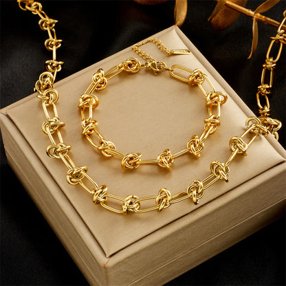 Knot and Chain Necklace - Waterproof