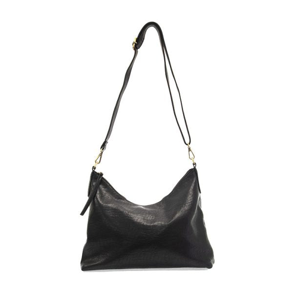 Joy - Selene Slouchy Hobo Bag with Braided Handle - Black