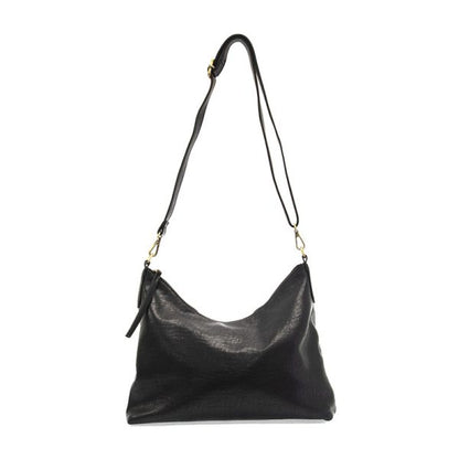 Joy - Selene Slouchy Hobo Bag with Braided Handle - Black