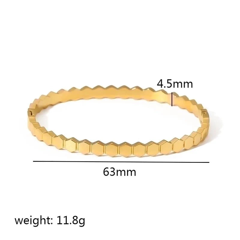 Gold Bangles CZ Clover - Waterproof
