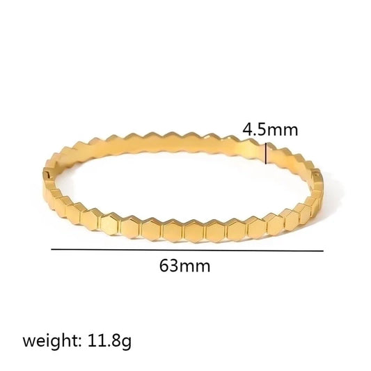 Gold Bangles Clover CZ - Waterproof