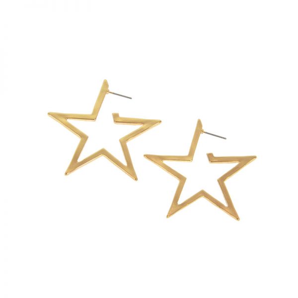 Star Hoop Post Earring