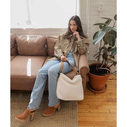 Joy - Teresa Faux Fur Hobo - Black