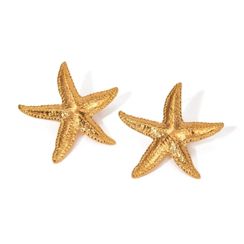 Casual Beach Classic Style Starfish Shell Earrings - Waterproof