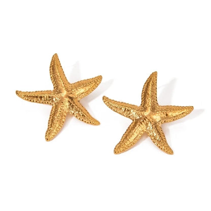 Casual Beach Classic Style Starfish Shell Earrings - Waterproof