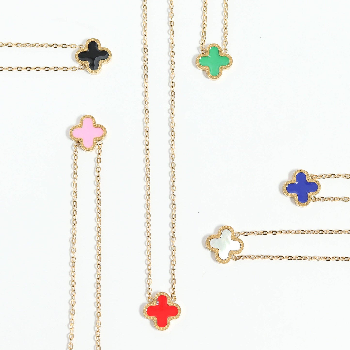 Lucky Clover Charm Necklace- Waterproof
