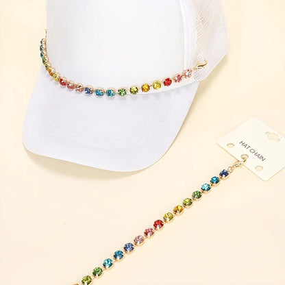 Trucker Hat Chain - Geometric Colorful Rhinestone