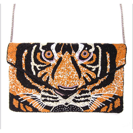 Eye of a Tiger Beaded Bag