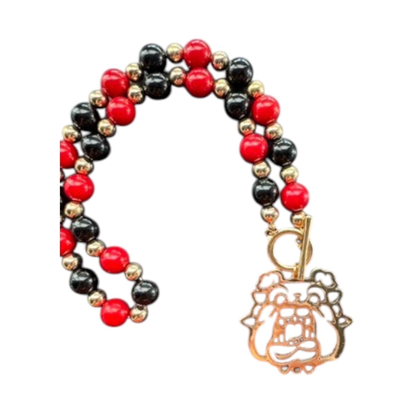 Red and Black Bulldog Necklace