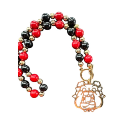 Red and Black Bulldog Necklace