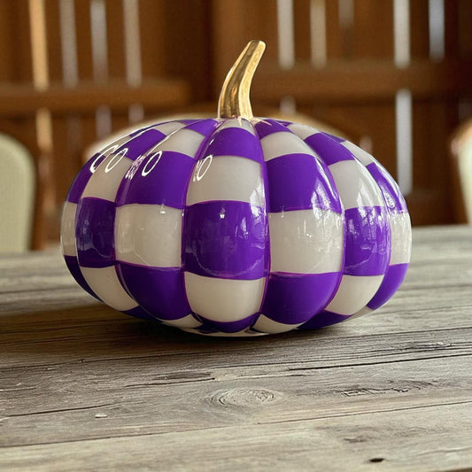 Pumpkin Purple and White 11"wX10"t