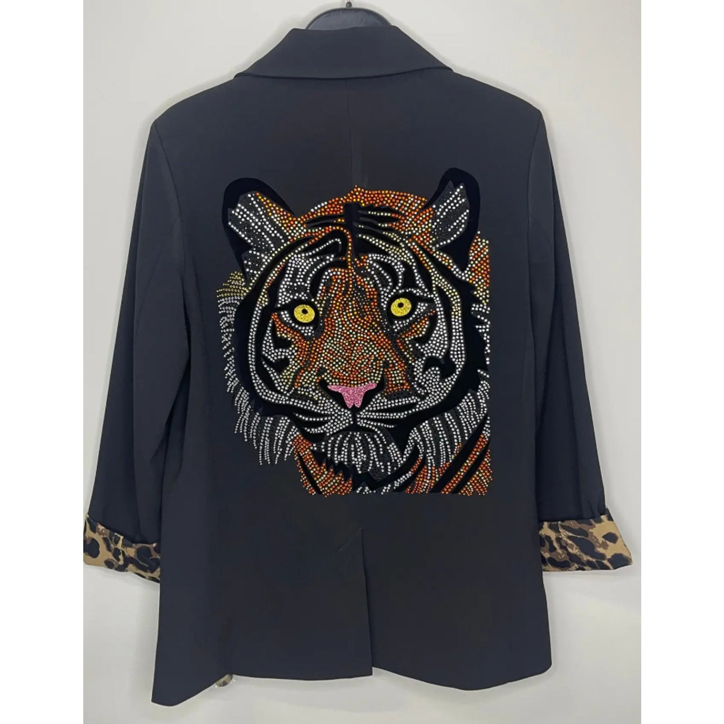 Blazer, Leopard Lined Black, Tiger Face - Med