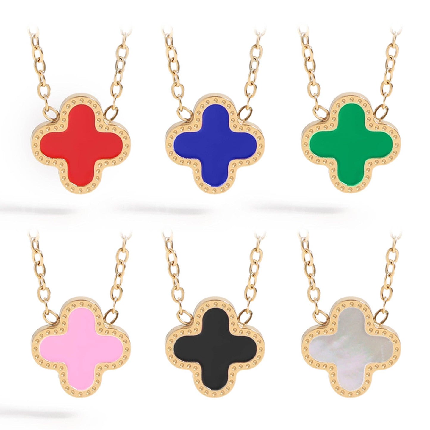 Lucky Clover Charm Necklace- Waterproof