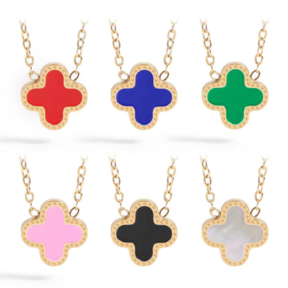Lucky Clover Charm Necklace- Waterproof