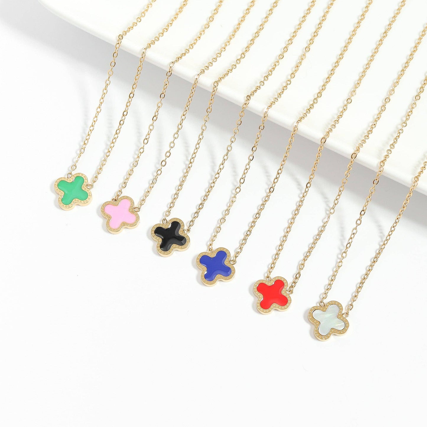 Lucky Clover Charm Necklace- Waterproof